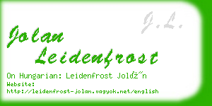 jolan leidenfrost business card